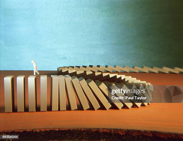 illustrazioni stock, clip art, cartoni animati e icone di tendenza di dominoes falling over - tempo concetto