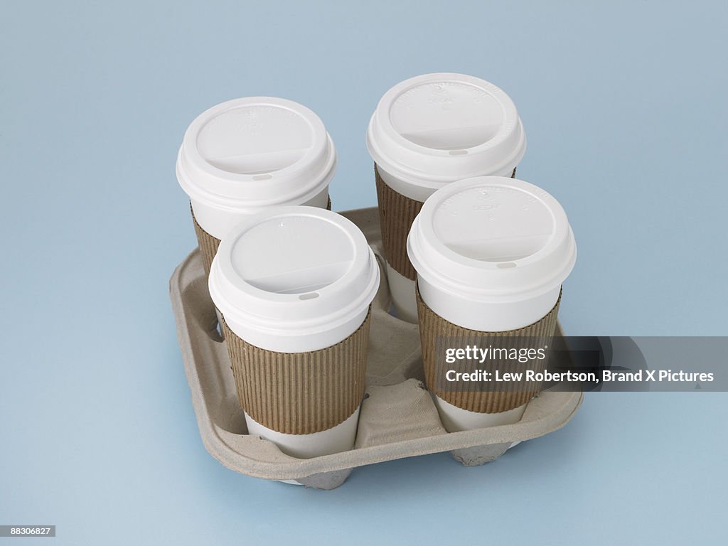 To go coffee cups in carton