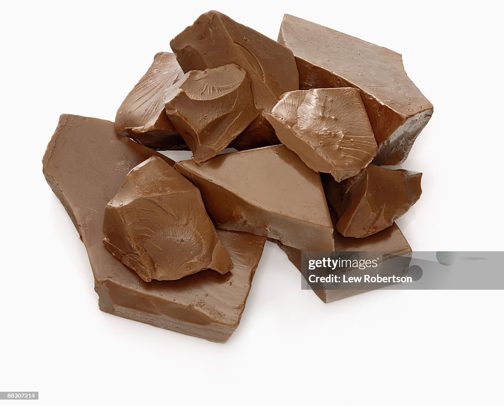 Chunks of Chocolate on White