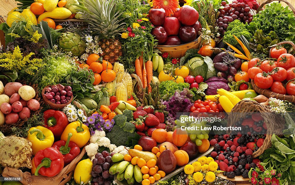 Variety of fruits and vegetables