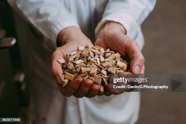 smoke chips - wood chip stock pictures, royalty-free photos & images