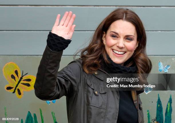 Catherine, Duchess of Cambridge visits the Robin Hood Primary School to celebrate ten years of The Royal Horticultural Society campaign for school...