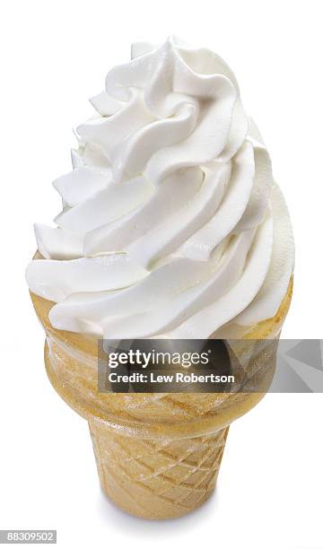 soft serve ice cream cone - softeis stock-fotos und bilder