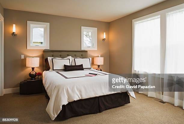 bedroom - tidy bedroom stock pictures, royalty-free photos & images