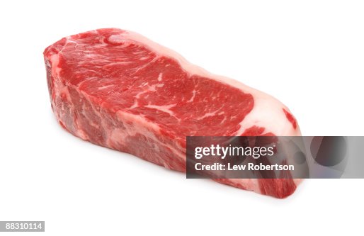 Raw strip steak Raw strip steak