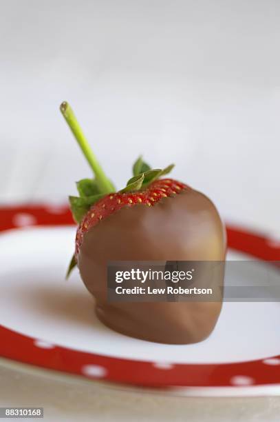 chocolate dipped strawberry - chocolate covered strawberries stock-fotos und bilder