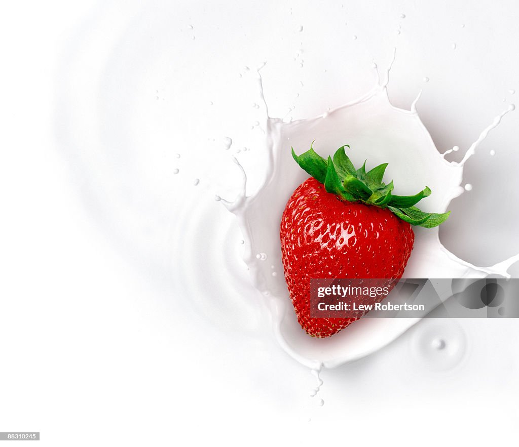 Strawberry and milk splash