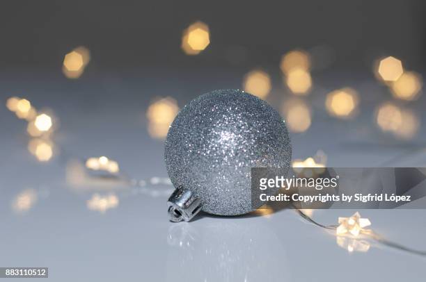 christmas decoration - glitter ball stock-fotos und bilder
