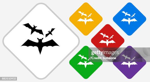 three bats flying color diamond vector icon - window blinds stock illustrations