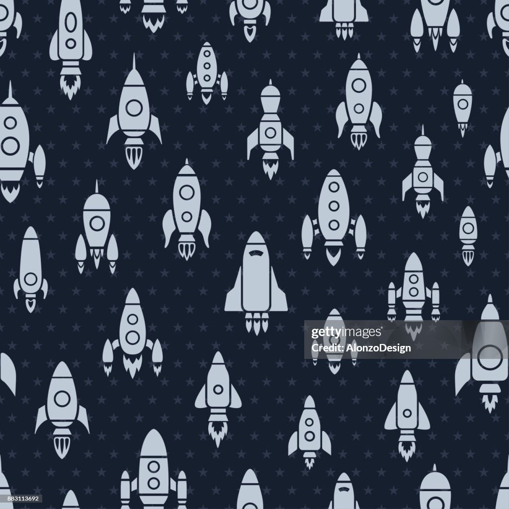 White Rockets Pattern Rockets Seamless Pattern High-Res Vector Graphic - Getty Images