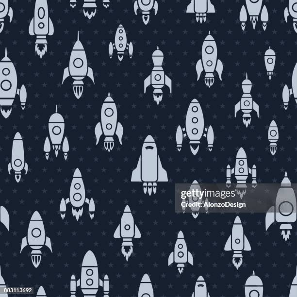 rockets seamless pattern - young at heart stock illustrations