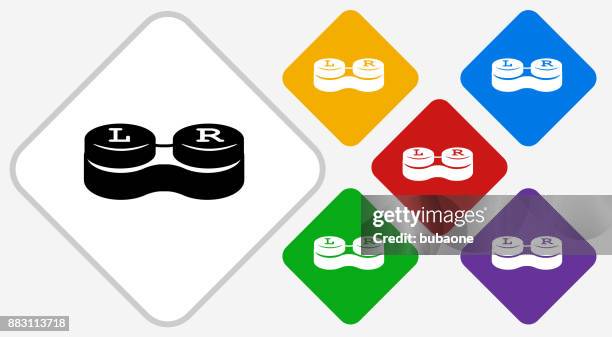 contact lens cases color diamond vector icon - contact lens case stock illustrations