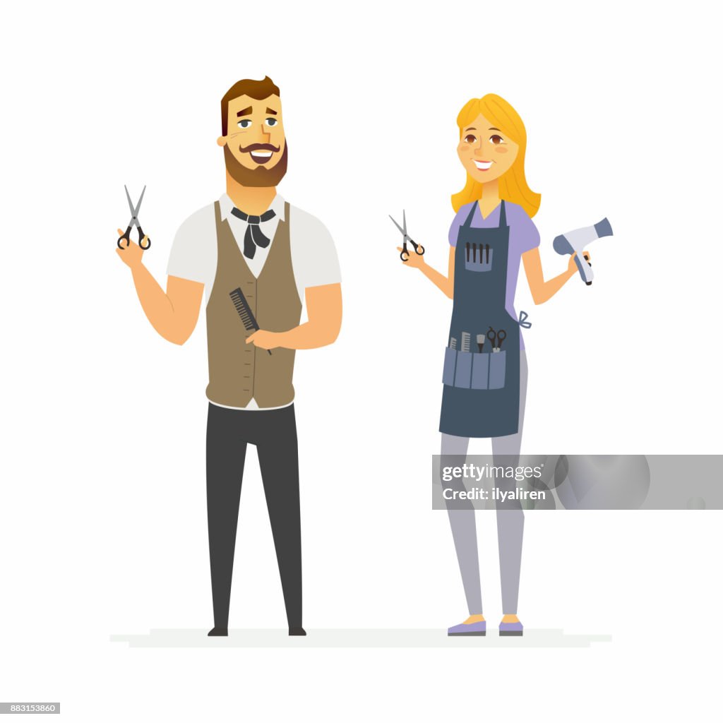 Peluqueros Ilustración De Personajes De Dibujos Animados Personas Ilustración de stock - Getty Images Peluqueros Ilustración De Personajes De Dibujos Animados Personas Ilustración de stock - Getty Images