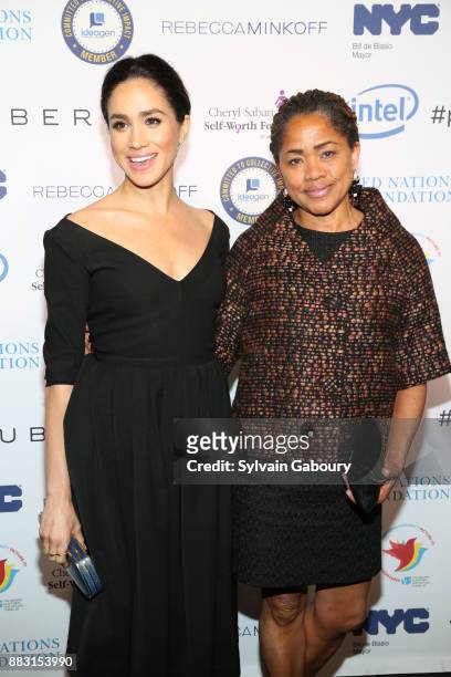 Meghan Markle and Doria Ragland attend UN Women's 20th Anniversary of the Fourth World Conference of Women in Beijing at Manhattan Centre at...