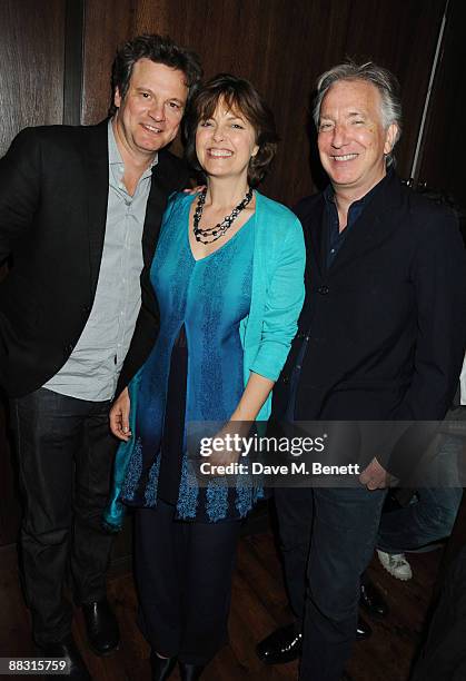 Colin Firth, Greta Scacchi and Alan Rickman attends the launch party for Greta Scacchi's Sustainable Fishing Campaign alongside the new film 'End Of...