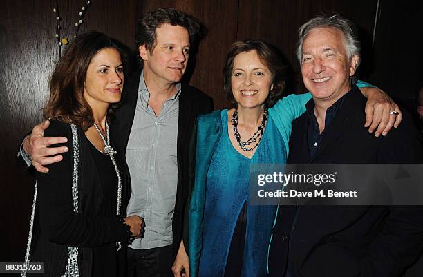 Livia Giuggioli, Colin Firth, Greta Scacchi and Alan Rickman attends the launch party for Greta Scacchi's Sustainable Fishing Campaign alongside the...