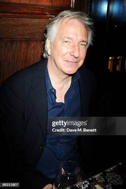 Alan Rickman attends the launch party for Greta Scacchi's Sustainable Fishing Campaign alongside the new film 'End Of The Line' at Soseki on June 8,...