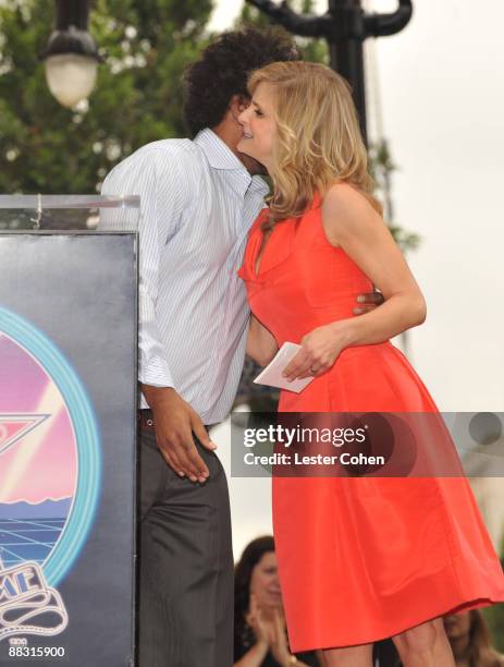 Producer Lee Daniels and Actress Kyra Sedgwick at Kyra Sedgwick's star ceremony on the Hollywood Walk of Fame on June 8, 2009 in Los Angeles,...