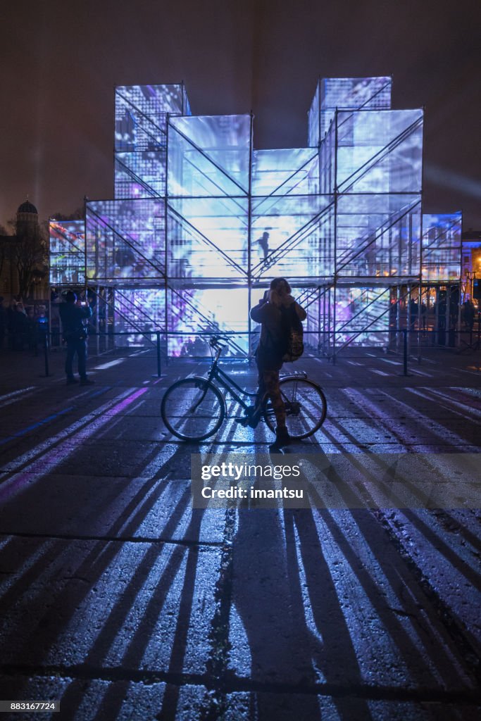 Esplanade Riga Esplanade Of Riga Amidst The Light Festival Staro Riga High-Res Stock ...