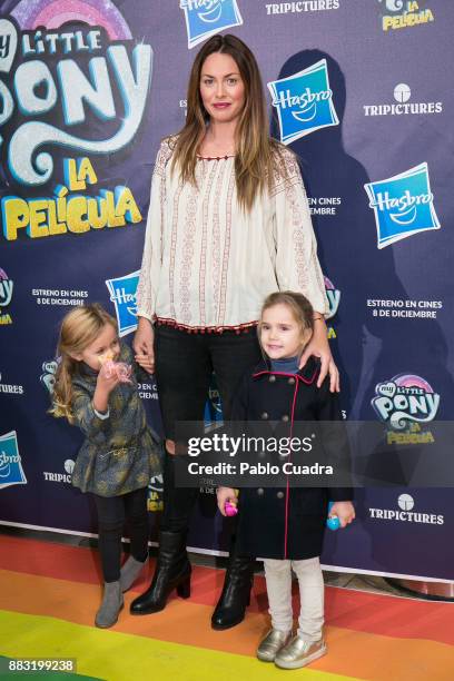 Priscila de Gustin and daughters attend 'My Little Pony' premiere at the Capitol cinema on November 30, 2017 in Madrid, Spain.