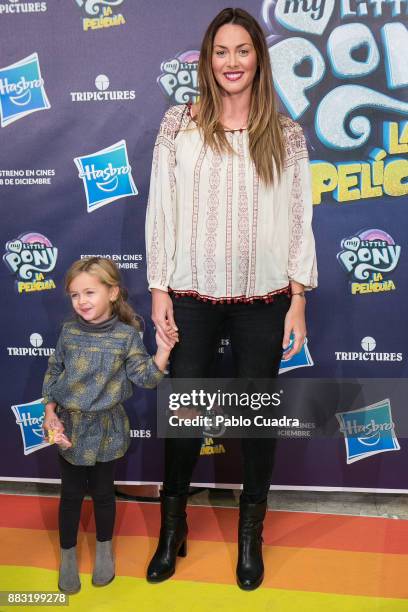 Priscila de Gustin and daughter attend 'My Little Pony' premiere at the Capitol cinema on November 30, 2017 in Madrid, Spain.