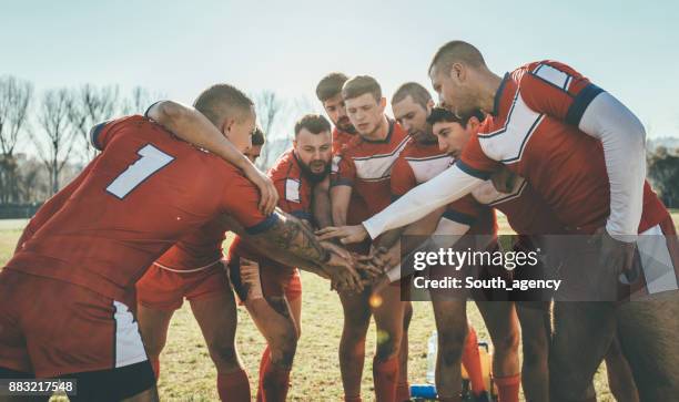 team huddle - rugby team bildbanksfoton och bilder