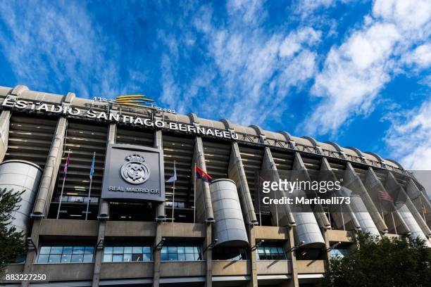 match day in santiago bernabeu stadium - real madrid soccer team stock pictures, royalty-free photos & images