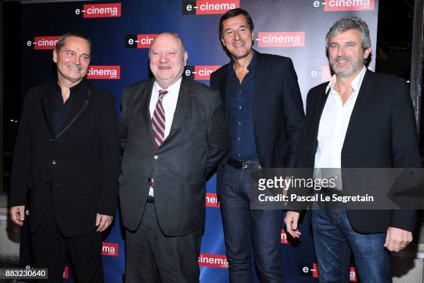 Bruno Barde,Andre Santini,Frederic Houzelle and Roland Coutas attend "e-cinema.com" Launch Party on November 30, 2017 in Issy-les-Moulineaux, France.