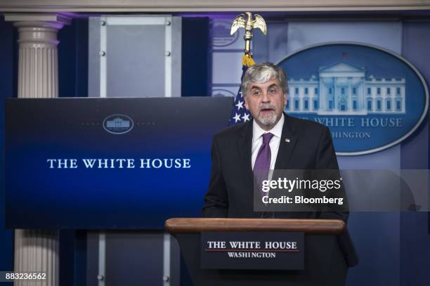 Eric Hargan, acting U.S. Secretary of Health and Human Services , speaks during a White House press briefing in Washington, D.C., U.S., on Thursday,...