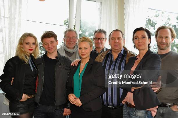 Lili Epply, Simon Morze, Heinrich Mis; Katharina Strasser, Gerald Liegel, Wolf Bachofner, Ursula Strauss and producer Oliver Auspitz pose during the...