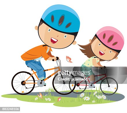 75 Girl Riding A Bike Cartoon High Res Illustrations - Getty Images