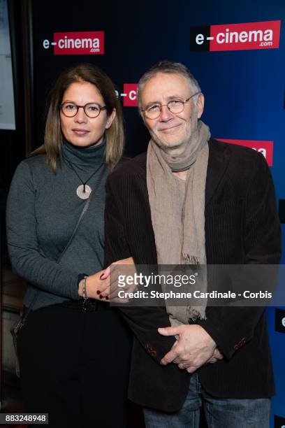 Pierre Jolivet and a guest attend "e-cinema.com" Launch Party at Restaurant L'Ile on November 30, 2017 in Issy-les-Moulineaux, France.