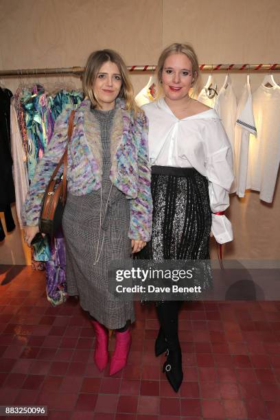 Georgia Davies and Amy Sturgis attend the Cinta The Label launch party at Arty Farty Fashion Party on November 30, 2017 in London, England.