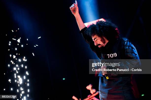 Michele Caparezza perform on stage on November 29, 2017 in Rome, Italy.