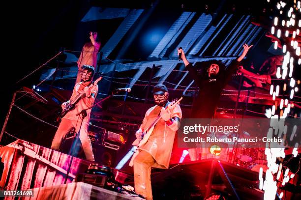 Michele Caparezza perform on stage on November 29, 2017 in Rome, Italy.