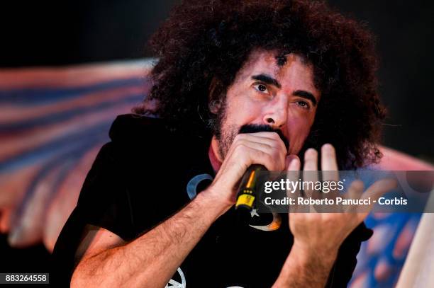 Michele Caparezza perform on stage on November 29, 2017 in Rome, Italy.
