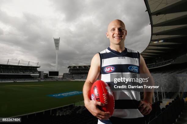 Gary Ablett poses for a photo during a Geelong Cats Media Session at GMHBA Stadium on December 1, 2017 in Geelong, Australia.