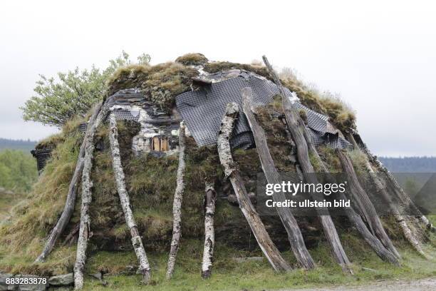 Schweden, Provinz Dalarna, IDRE, der südlichen Begrenzung des Siedlungsgebietes der Sami. Kote im Nationalpark Grövelsjön, traditionelle Behausung...