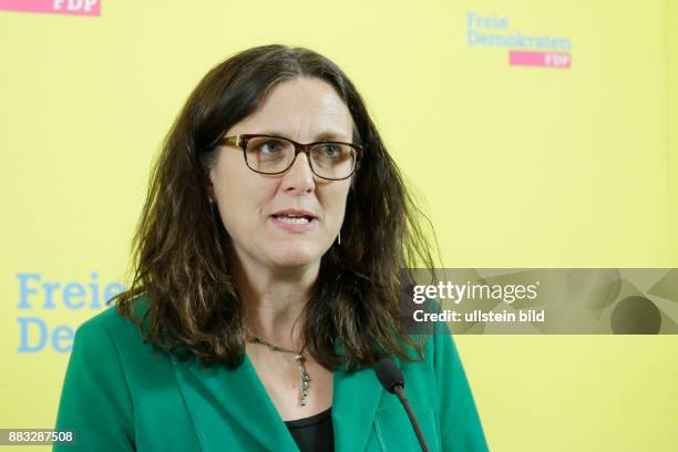 Berlin, Pressekonferenz: EU-Handelskommissarin Malmström und Vizepräsident des Europäischen Parlaments, Lambsdorff, Foto:Cecilia Malmström