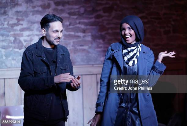 Oxfordshire, ENGLAND Halima Aden and Dynamo during his performance at #BoFVOICES on November 30, 2017 in Oxfordshire, England.