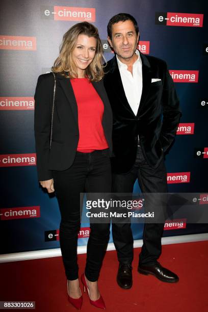 Philippe Kelly and a guest attend the 'E-Cinema.com' launch party at restaurant 'L'Ile' on November 30, 2017 in Issy-les-Moulineaux, France.