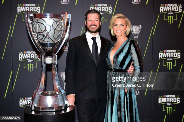 Monster Energy NASCAR Cup Series Champion Martin Truex Jr. And his girlfriend Sherry Pollex pose for a photo opportunity prior to the Monster Energy...