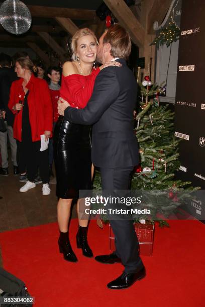 Lena Gercke and Steven Gaetjen during Lena Gerckes Christmas Dinner Partyat Hygge on November 30, 2017 in Hamburg, Germany.