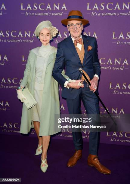 Britt Kanja and Guenther Krabbenhoeft attend the opening of the 'Sound of Passion' exhibition for dessous brand LASCANA at Hotel de Rome on November...