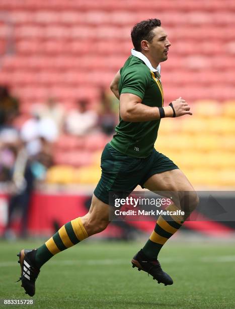 Billy Slater of Australia runs during an Australian Kangaroos training session at Suncorp Stadium on December 1, 2017 in Brisbane, Australia.