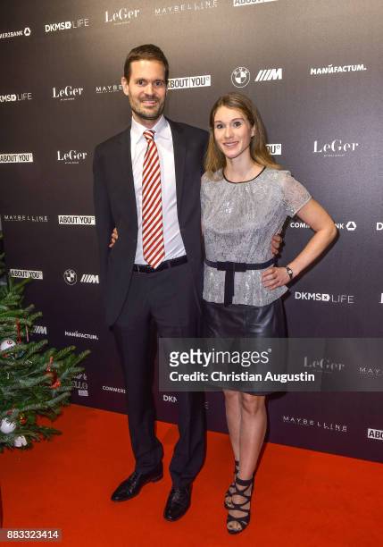 Benjamin Otto and his wife Janine attend the Christmas Dinner Party of Lena Gercke at the Bar Hygge on November 30, 2017 in Hamburg, Germany.