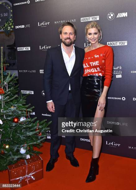 Steven Gaetjen and Lena Gercke attend the Christmas Dinner Party of Lena Gercke at the Bar Hygge on November 30, 2017 in Hamburg, Germany.