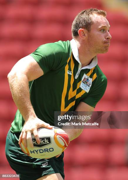 Michael Morgan of Australia passes during an Australian Kangaroos training session at Suncorp Stadium on December 1, 2017 in Brisbane, Australia.