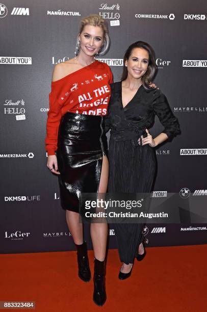 Lena Gercke and Mandy Grace Capristo attend the Christmas Dinner Party of Lena Gercke at the Bar Hygge on November 30, 2017 in Hamburg, Germany.