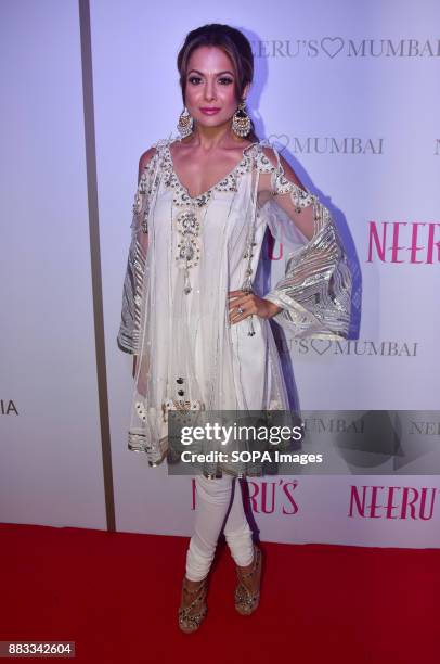 Indian film actress Karishma Kapoor attend the Popular ethnic brand Neeru's an exclusive showcase of the 1000 Signature Studio launches in Mumbai.